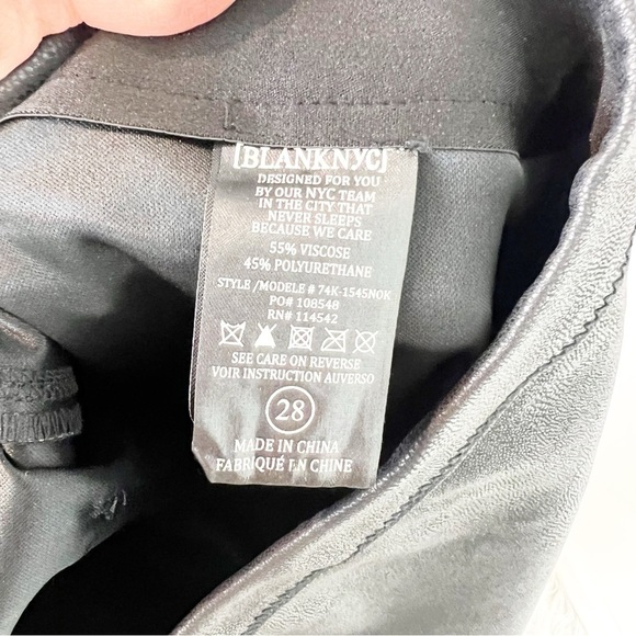 BLANK NYC BLACK VEGAN FAUX LEATHER SKINNY LEGGINGS PANTS WOMENS SZ 28 - Picture 4 of 7